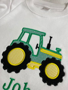 Tractor applique on T-shirt