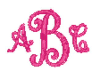 Three Letter Monogram-with last name bigger in center